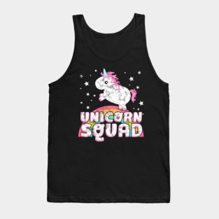 Cute Chubby Team Unicorn Saying Unicorn Squad- Tank Top